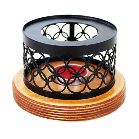 وارمر قوری مدل حلقه ای جنس چوب و فلز