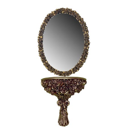 آینه و کنسول جنس پلی استر مدل گل رز