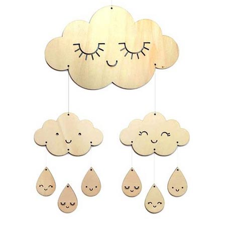 آویز تزئینی اتاق کودک طرح ابر و قطره مدل SH1