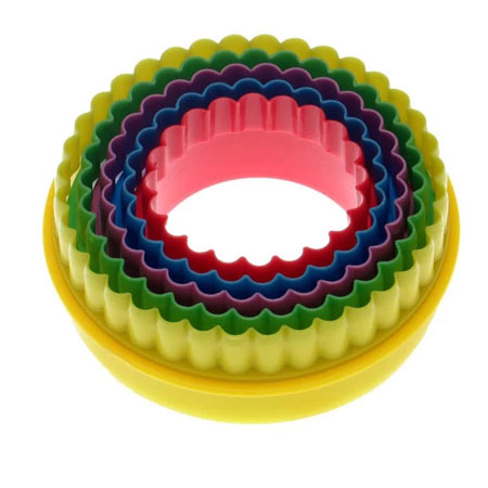 کاتر شیرینی پزی طرح گرد دالبری پلاستیکی مجموعه 5 عددی