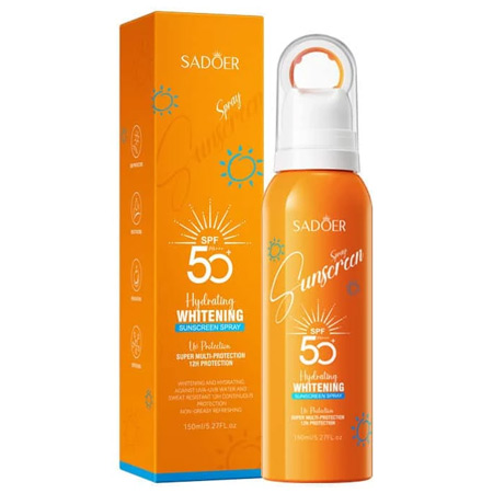 اسپری ضدآفتاب بدون رنگ سادور SPF 50 مدل سبک حاوی آبرسان