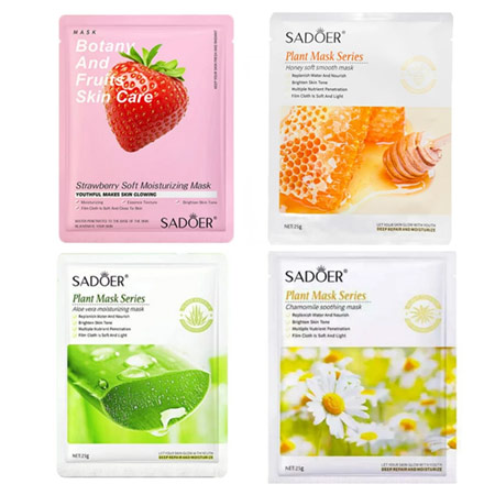 ماسک صورت سادور مدل ورقه ای وزن 25 گرم بسته 4 عددی