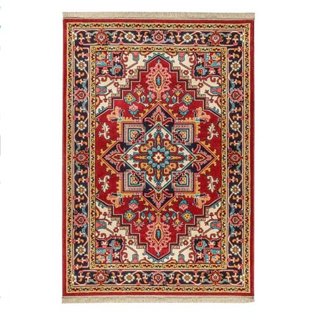 فرش ماشینی سهند طرح هریس زمینه قرمز کالیته بختیاری 320 شانه