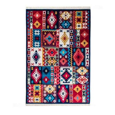 فرش ماشینی سهند زمینه سرمه ای مستطیل شکل 320 شانه