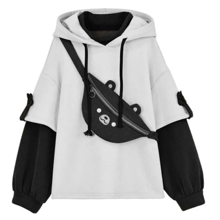 هودی دخترانه طرح دار مدل سنا جنس سوییت کیف دار