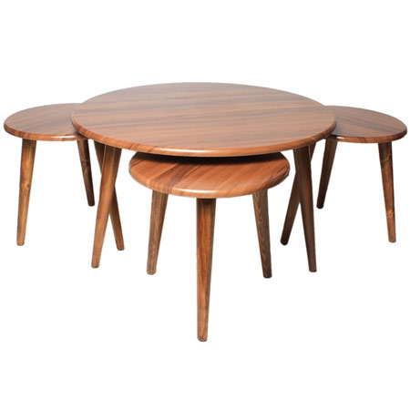 میز جلو مبلی و عسلی چوبی مدل سپیدار مجموعه 4 عددی