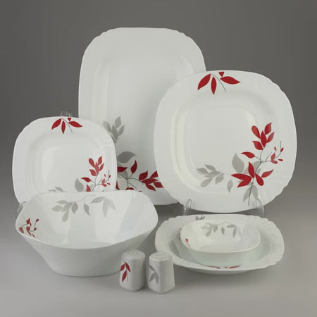 سرویس 28 پارچه شانی شش نفره مدل کارتیر جنس اوپال