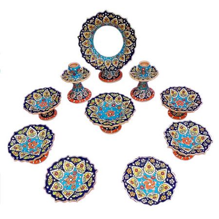 ست 10 تکه هفت سین میناکاری طرح مینا کد 324
