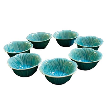 مجموعه ظروف هفت سین 7 پارچه طرح برگ ساده مدل B199