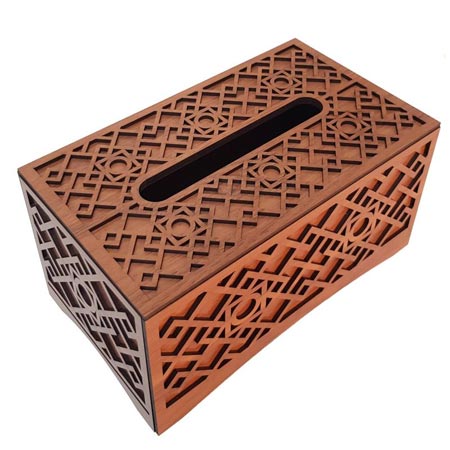 جا دستمال کاغذی چوبی ام دی اف مدل شمسه