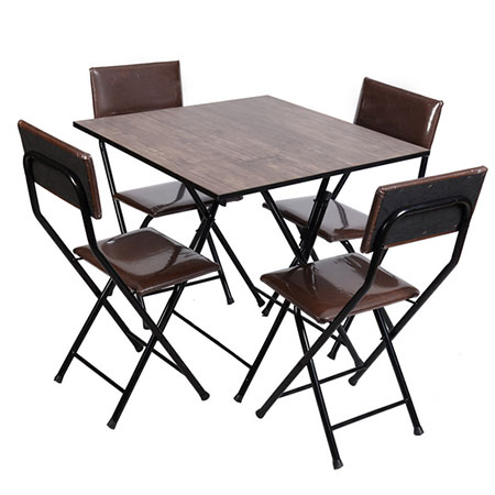 میز و صندلی ناهار خوری تاشو چهار نفری صفحه ملامینه مدل سینا