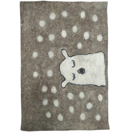 نمد فرش مدل برفی جنس پشم بهاره