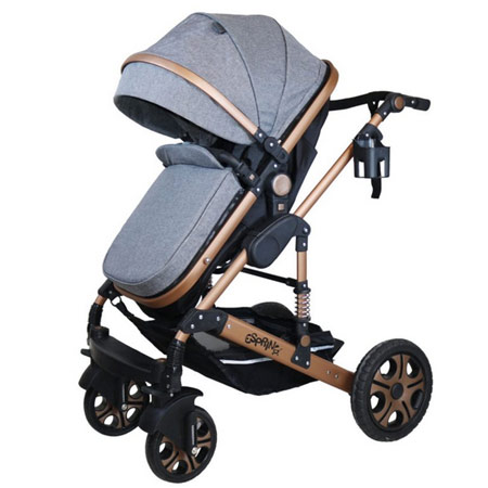 کالسکه کودک تاشو تک اسپرینگ مدل اسپیدا بدنه استیل ظرفیت ۲۵ کیلو