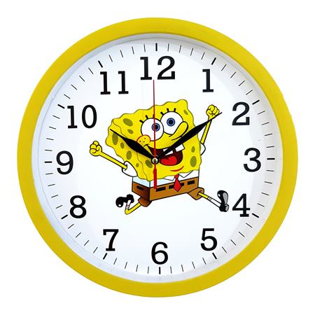 ساعت دیواری کودک طرح باب اسفنجی