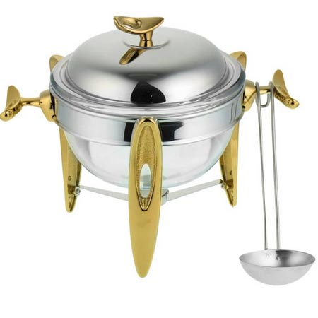 سوپ خوری وارمردار جنس استیل و پیرکس به همراه ملاقه