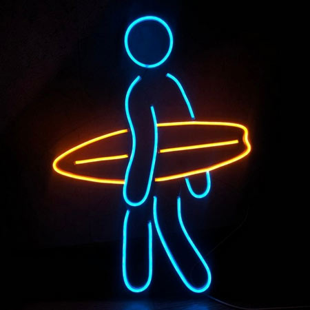 چراغ نئونی دیواری طرح موج سوار