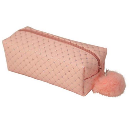 کیف لوازم آرایشی دخترانه صورتی چرم مصنوعی