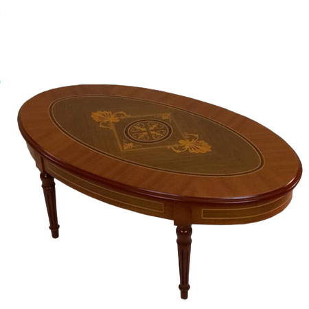 میز جلو مبلی مدل لوتوس جنس چوبی بیضی شکل