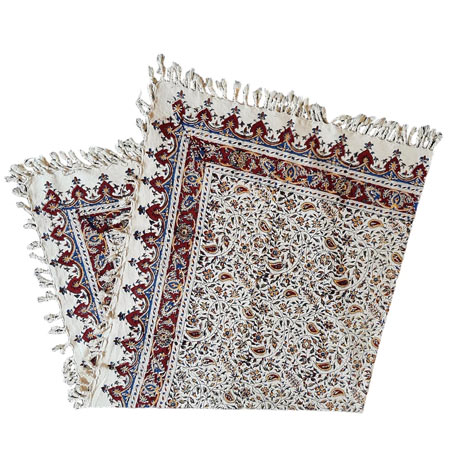 سفره 6 نفره پارچه ای مدل قلمکار زابلیان طرح بته سنتی