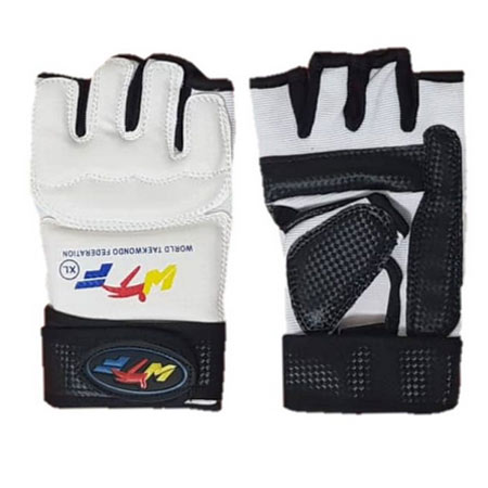 دستکش رزمی تکواندو چرم مصنوعی سایز کوچک مدل Wtf