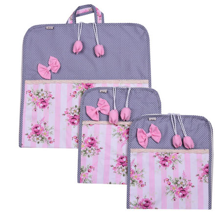 کیسه نان و سبزی ترنم مدل غنچه جنس نخ پنبه مجموعه 3 عددی