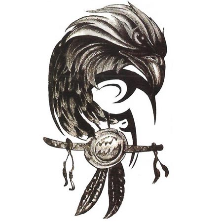 برچسب تاتو موقت طرح سر پرنده عقاب