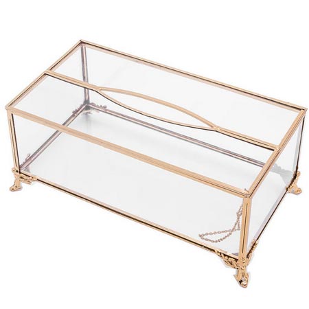 جای دستمال کاغذی کمند سازه جنس برنج و شیشه