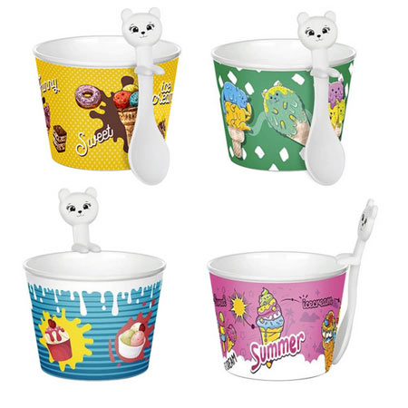 بستنی خوری فانتزی پلاستیکی تیتیز مدل CUPICE مجموعه 4 عددی