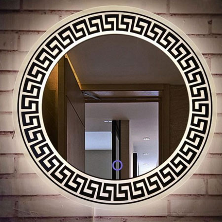 آینه دکوراتیو گرد بک لایت لمسی طرح ورساچه