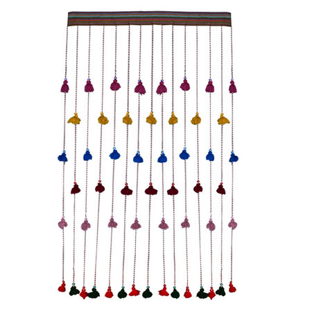 پرده ریشه ای نخی مدل سنتی سایز 130x230 سانتی متر