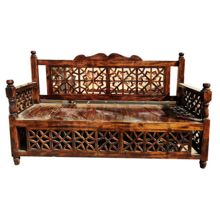 نیمکت چهار نفره مدل چوبی سنتی