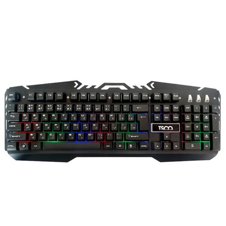 کیبورد تسکو طرح گیمینگ مدل TK 8021L با نورپردازی و حروف فارسی