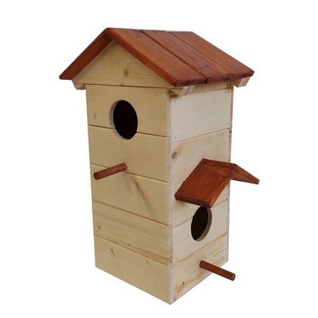 لانه پرنده چوبی مدل دو طبقه