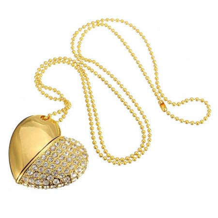 فلش مموری فانتزی دخترانه طرح قلب گردنبند ظرفیت 32 گیگابایت