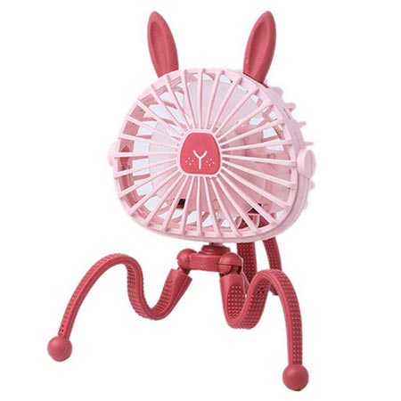 پنکه USB رومیزی مدل خرگوشی با چرخش ۳۶۰ درجه چراغدار
