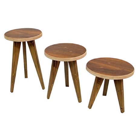 استند گلدان چوبی مدل سه پایه ای مجموعه سه عددی