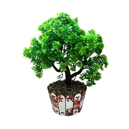 گلدان به همراه گل مصنوعی مدل بونسای