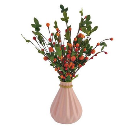 گلدان به همراه گل مصنوعی هومز طرح میوه