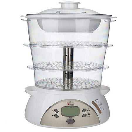 بخارپز ویداس توان مصرفی ۹۰۰ وات جنس بدنه پلاستیک ABS