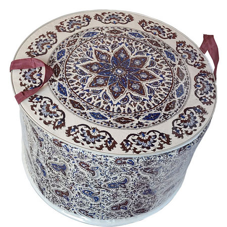 ساک نان گرد حجم دار با پارچه های پنبه ای قلمکاری