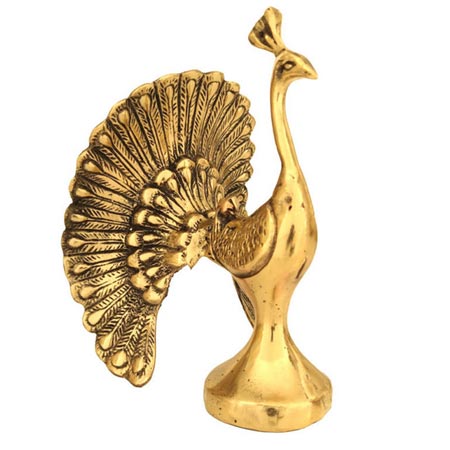 مجسمه برنز کوچک طرح طاووس دم پهن