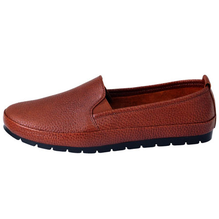 کفش روزمره زنانه چرم اصل قهوه ای رنگ بارز با زیره طبی