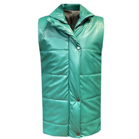 پافر زنانه اسپرت مدل نیس چرم کره ای سبز رنگ