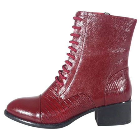 نیم بوت زنانه و دخترانه اسپرت چرمیران رنگ زرشکی