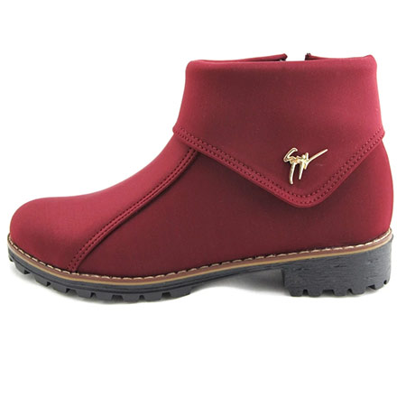 نیم بوت دخترانه جنس استرچ زیپی پاشنه پهن