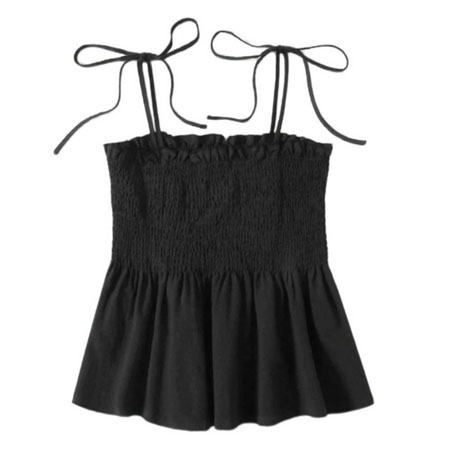 کراپ تاپ زنانه مدل تابستانی رنگ مشکی جنس ابر و بادی یقه دکلته