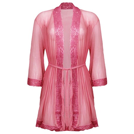 روبدوشامبر زنانه مدل گیپوری رنگ کالباسی جنس تور و گیپور