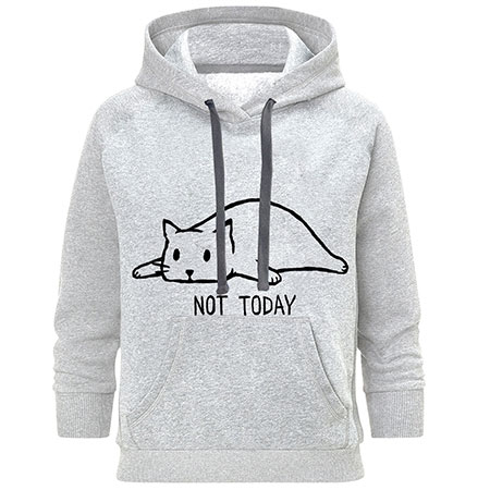 هودی زنانه جنس دورس کلاه بند‌دار و جیب کانگورویی طرح Not Today