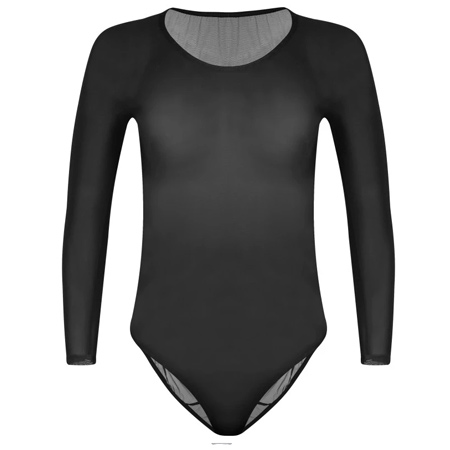 بادی آستین بلند زنانه مدل حریر یقه گرد بدن نما