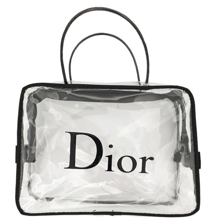 کیف لوازم آرایش زنانه شفاف و شیشه ای طرح دیور